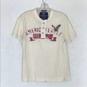 Men’s VTG American Eagle Cream Tee SZ S